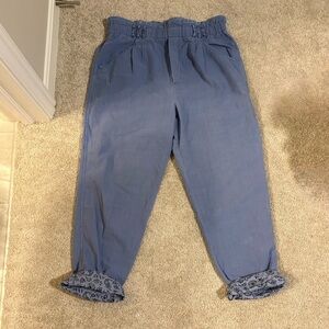 Anthropologie Malin Utility Pull-On Pants Chambray Blue Size Small